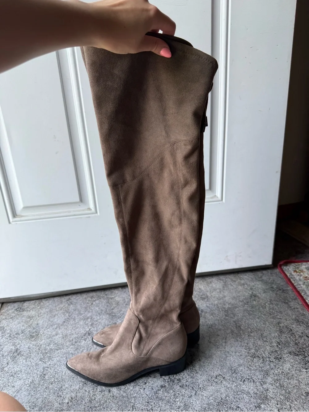 Marc Fisher Over-the-Knee Suede Boots in Taupe
